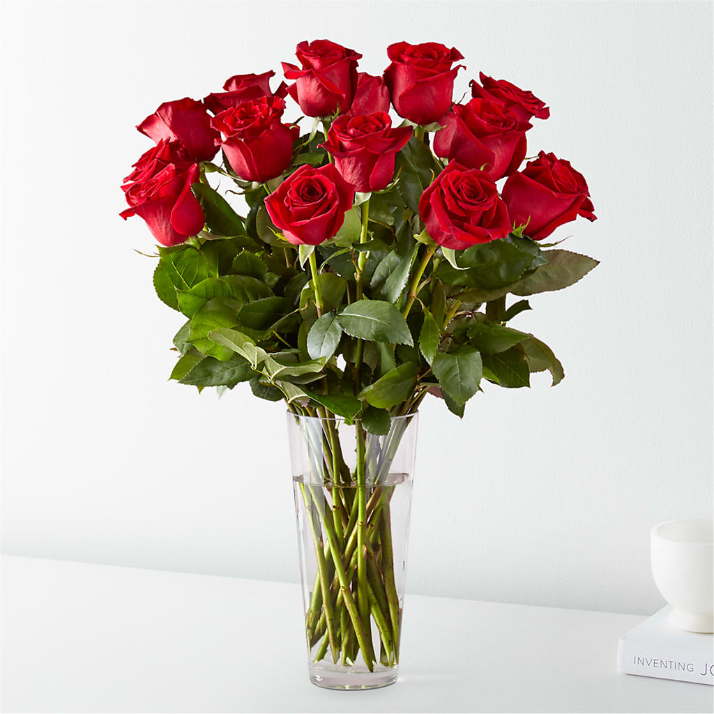 Long Stem Red Rose Bouquet – Green Leaf, West Springfield MA