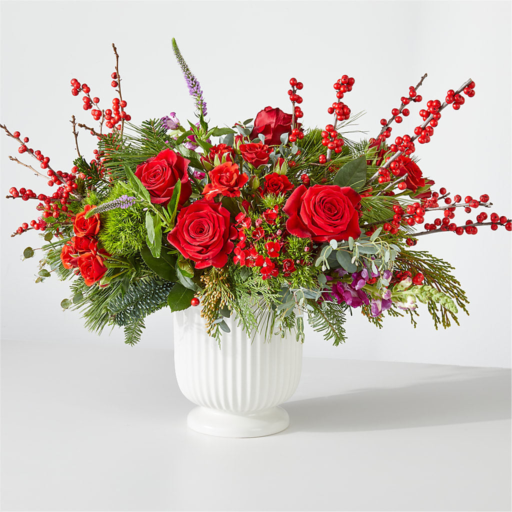Big Red Bow Bouquet – Green Leaf, West Springfield MA