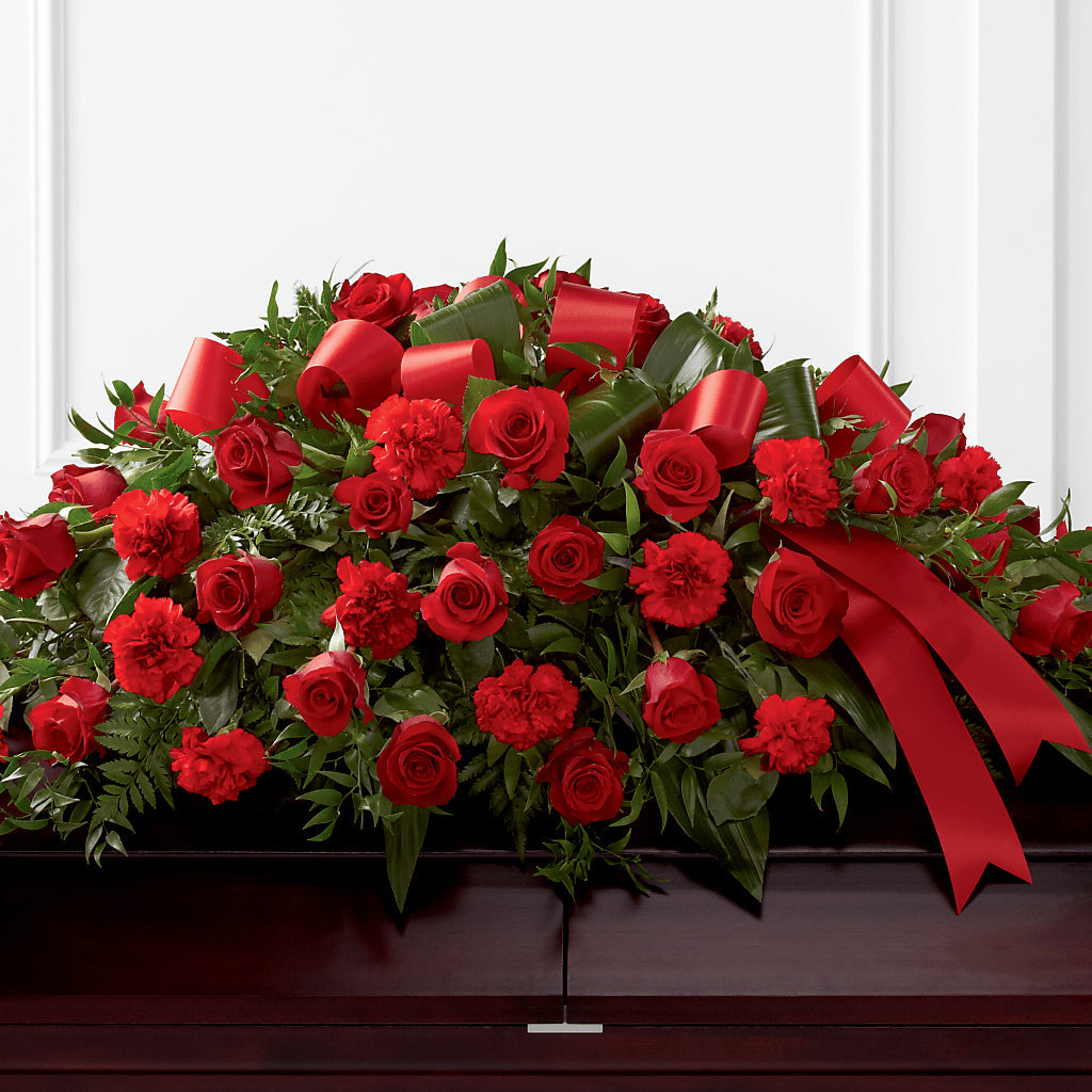 Tribute of Life Casket Spray – Green Leaf, West Springfield MA