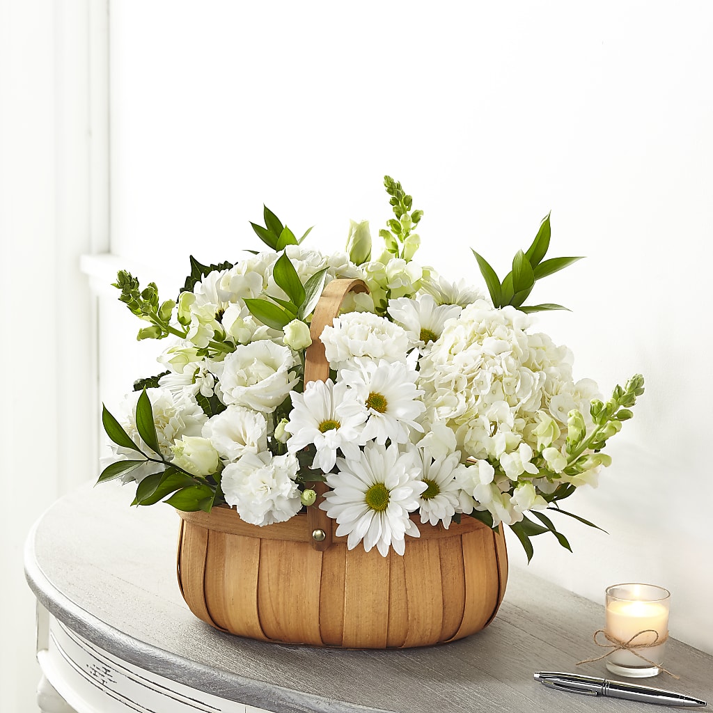 Pure Ivory Basket – Green Leaf, West Springfield MA