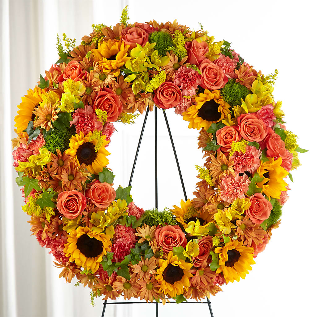 Autumnal Memories Wreath (Standard) – Green Leaf, West Springfield MA
