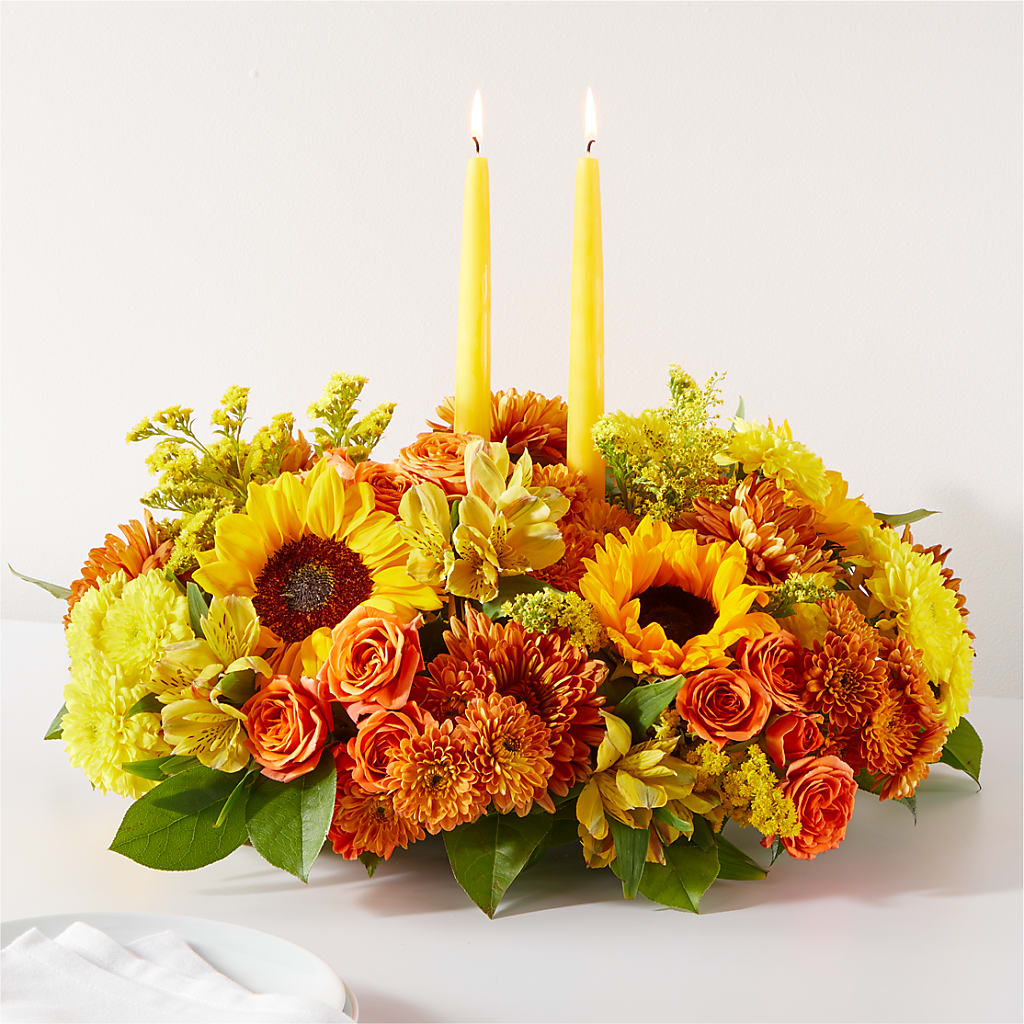 Autumn Harmony Centerpiece – Green Leaf, West Springfield MA