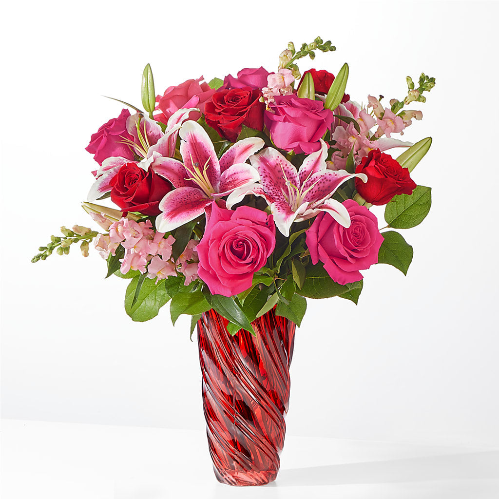 Always You Bouquet with Luxe Swirl Vase – Green Leaf, West Springfield MA