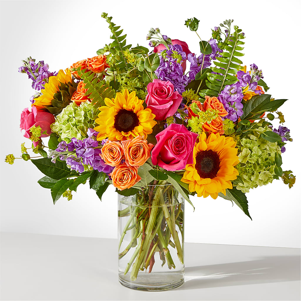 Vibrant Greetings Bouquet – Green Leaf, West Springfield MA