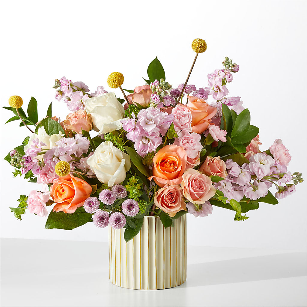 French Market Bouquet with Ivory Vase – Green Leaf, West Springfield MA