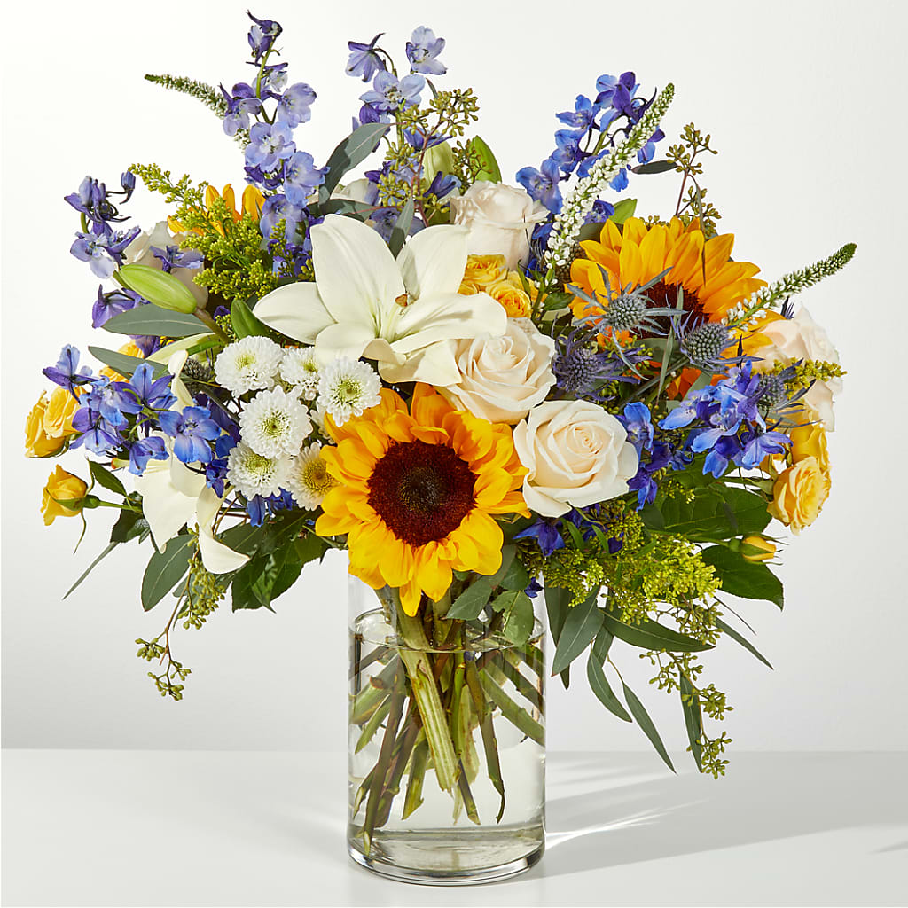Wonderfully Sunny Bouquet – Green Leaf, West Springfield MA