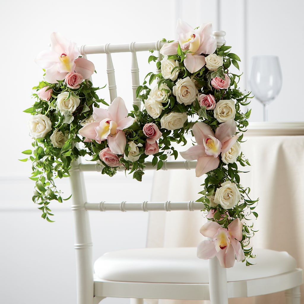 Orchid Rose Chair Décor – Green Leaf, West Springfield MA
