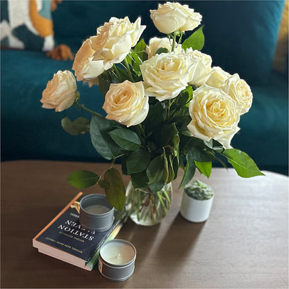 Long Stem Yellow Rose Bouquet –  Green Leaf, West Springfield MA