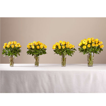 Long Stem Yellow Rose Bouquet –  Green Leaf, West Springfield MA