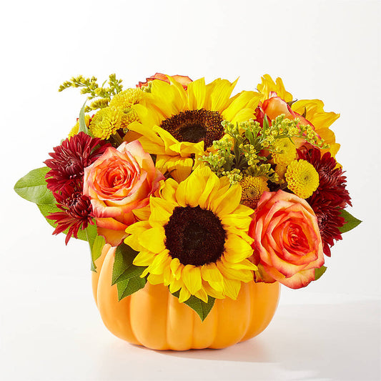 Golden Gourd Pumpkin Bouquet –  Green Leaf, West Springfield MA