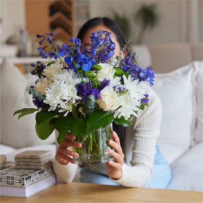 Cerulean Waves Bouquet –  Green Leaf, West Springfield MA