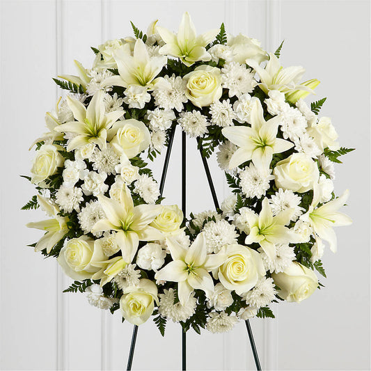 Treasured Tribute Wreath –  Green Leaf, West Springfield MA