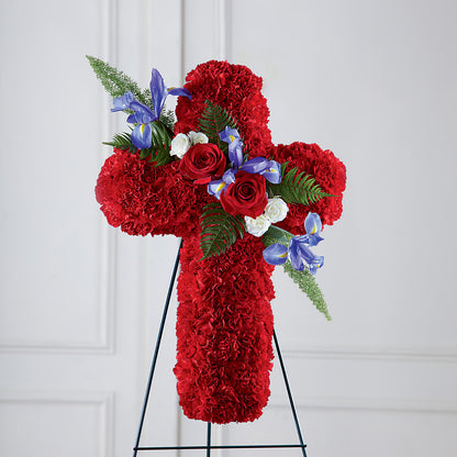 Faithful Hero Floral Cross –  Green Leaf, West Springfield MA