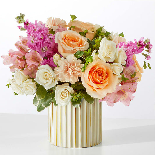 Paradise Bouquet with Ivory Vase –  Green Leaf, West Springfield MA