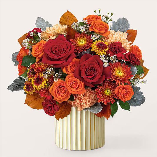 Merlot Bouquet with Ivory Vase –  Green Leaf, West Springfield MA