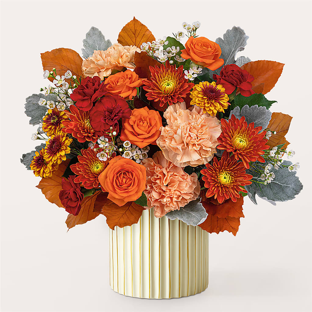 Merlot Bouquet with Ivory Vase –  Green Leaf, West Springfield MA
