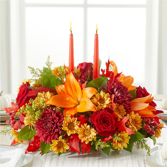 Autumn's Embrace Centerpiece –  Green Leaf, West Springfield MA