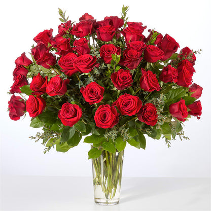 Forever Yours Fifty Stem Red Rose Bouquet –  Green Leaf, West Springfield MA